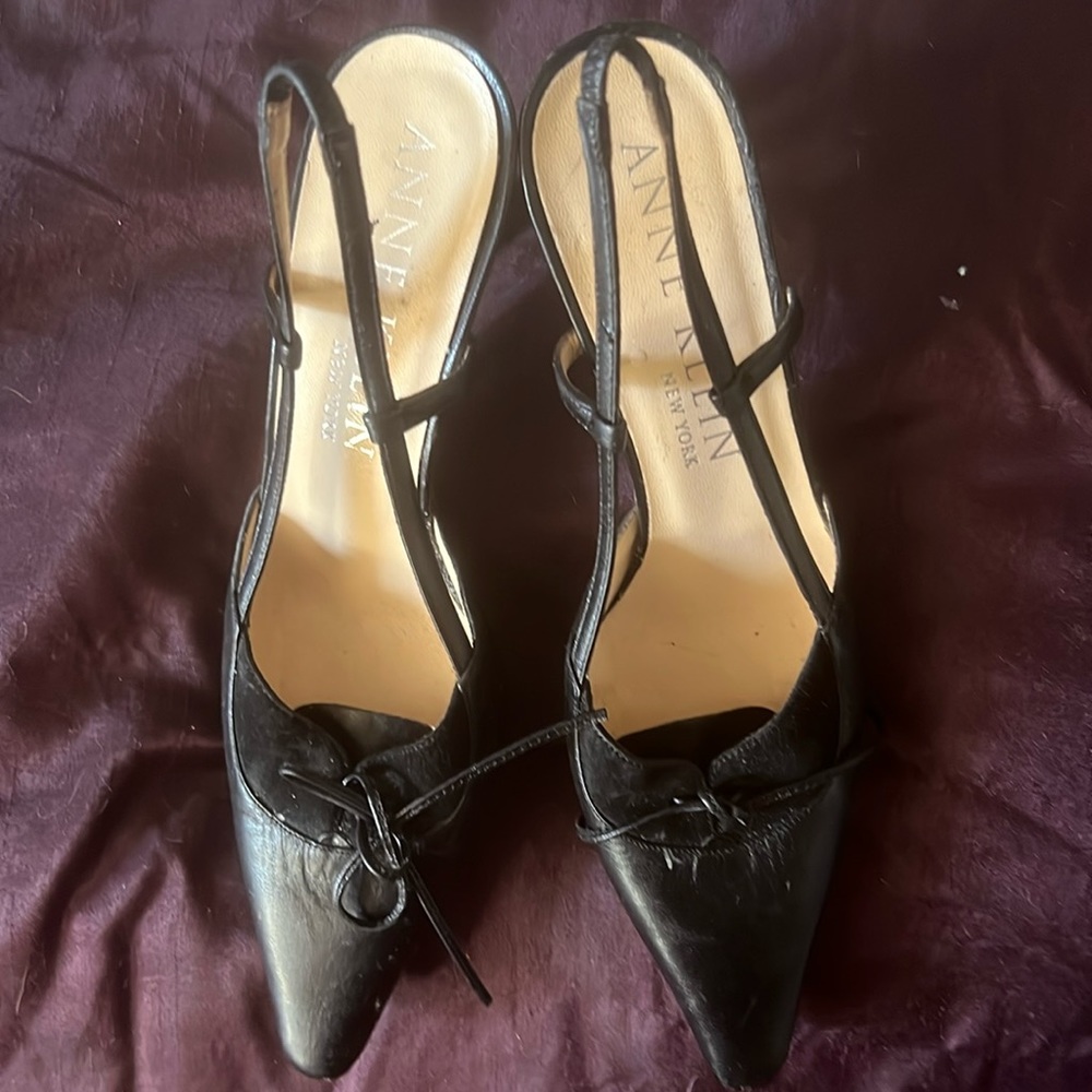 Nine west real leather shoes black size 7